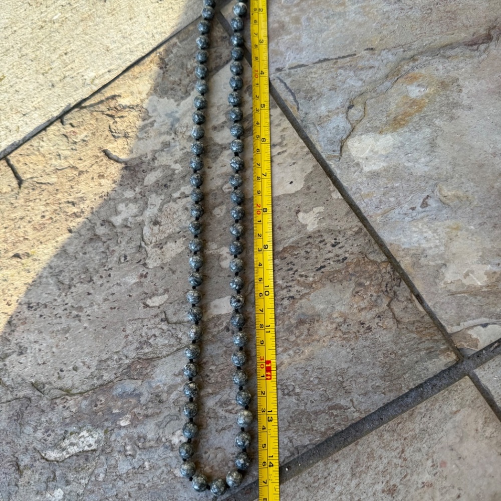 Natural Round Semi Precious Gemstones 29” Necklace Beaded Knotted Long Strand. - Picture 4 of 5